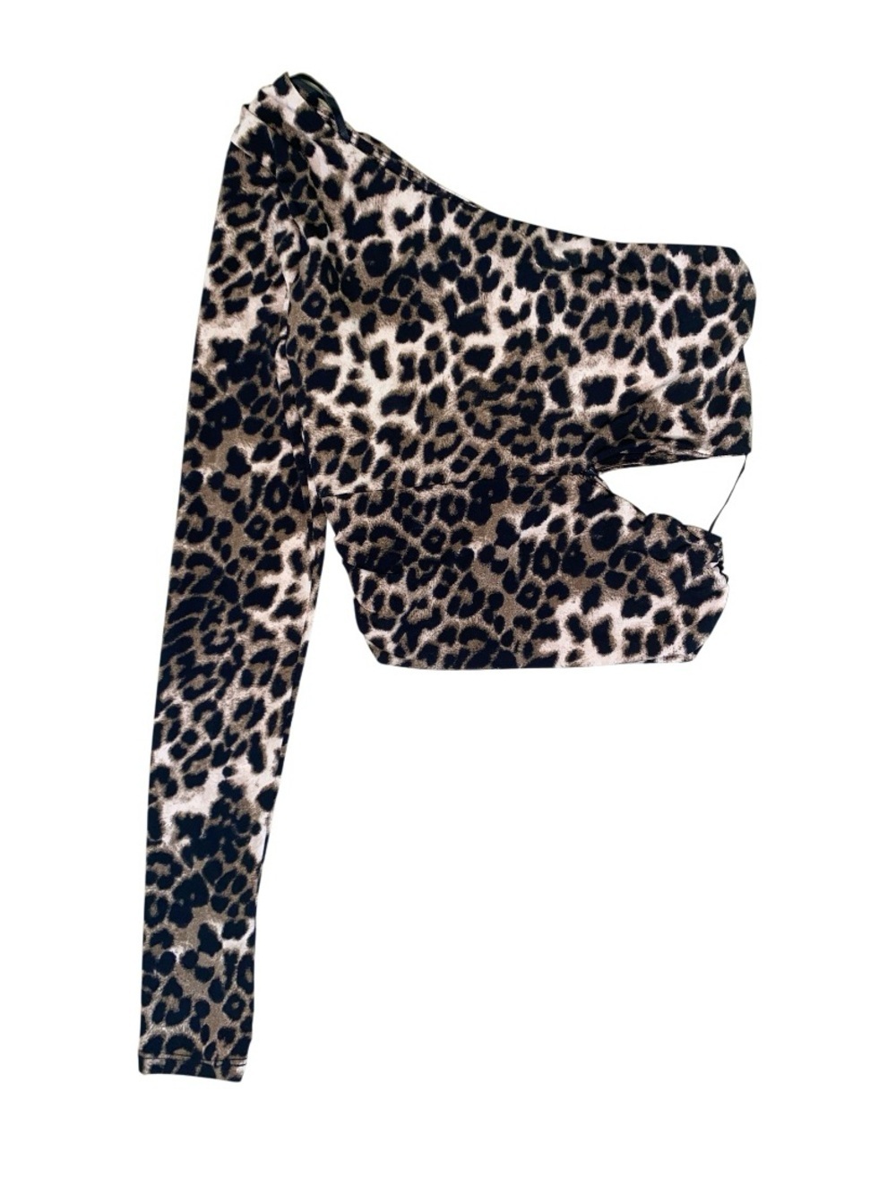 🆕 Mixed Threads • Leopard Print • One-Shoulder • Crop Top • Cut Out • XS Top